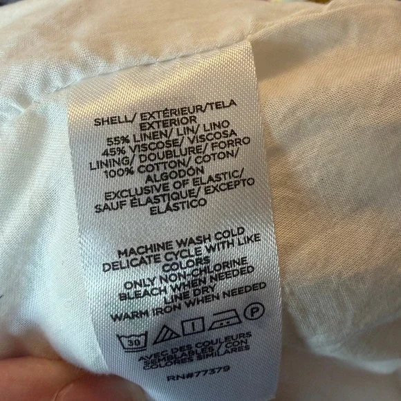 Ann Taylor Floral Linen Blend Smocked Midi Dress White Orange Pink 6 NEW $179 - Picture 14 of 16